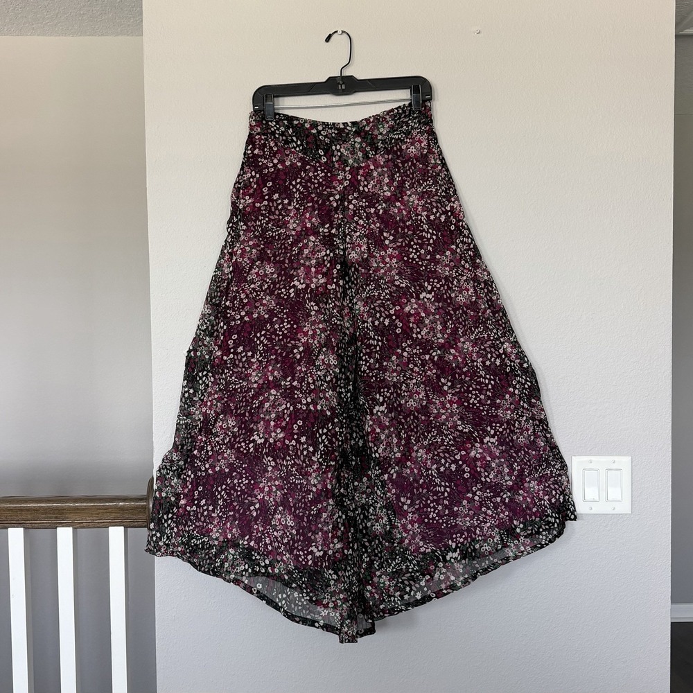 Wide Leg Floral Sheer Palazzo Pants‎ Approx Medium Whimsigoth Romantic Boho